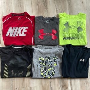 Lot of 6 under armour / Nike mixed boys sz YMD